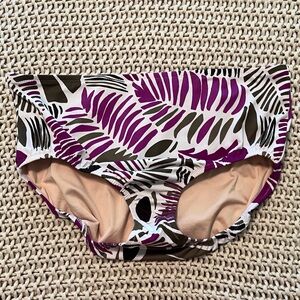 Lands End Swimsuit Purple Leaf Bottom Sz 18W